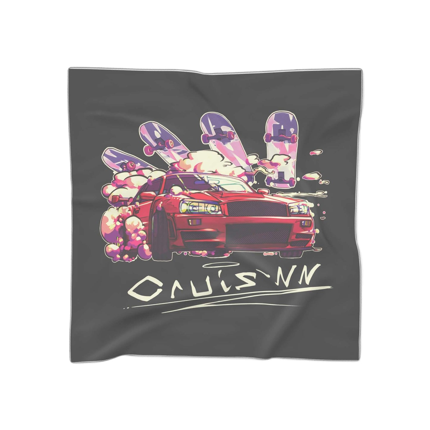 Cruis'nn Drift tapestryCruis'nn drift is a hand drawn design made to capture drift culture with the red R34, as well as the skateboarding community with the skateboards in the background. This captures the whole brand of Cruis'nn, which is to share the lo
